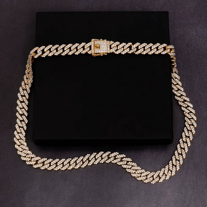 12mm Iced Prong Cuban Chain