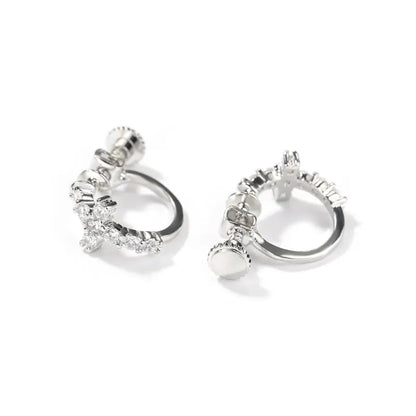ICERIME Black Spiral Buckle Cross Earrings