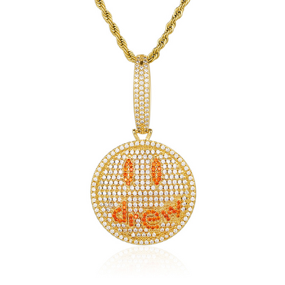 ICERIME smiley hipster full zircon pendant