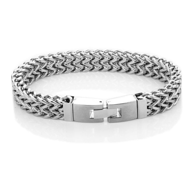 ICERIME 10mm Titanium Steel Men's Bracelet