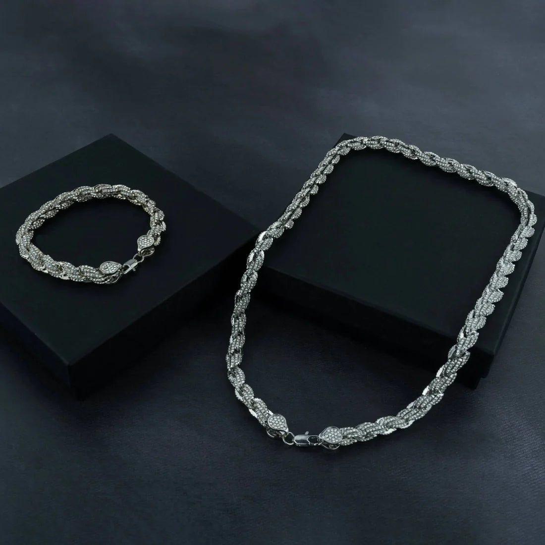 KINDLESA 9mm Iced Rope Bracelet & Chain Bundle (no reviews yet)