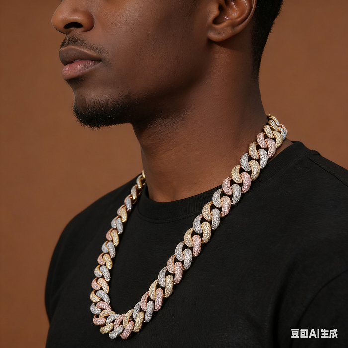 20mm Two Tone Miami Cuban Chain
