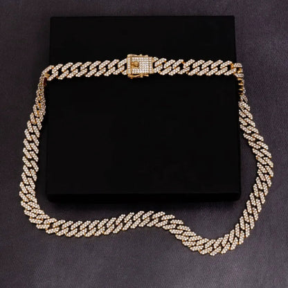 12mm Iced Prong Cuban Chain