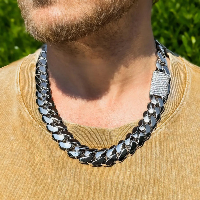 30mm Moissanite Icy Crystal Miami Cuban Chain