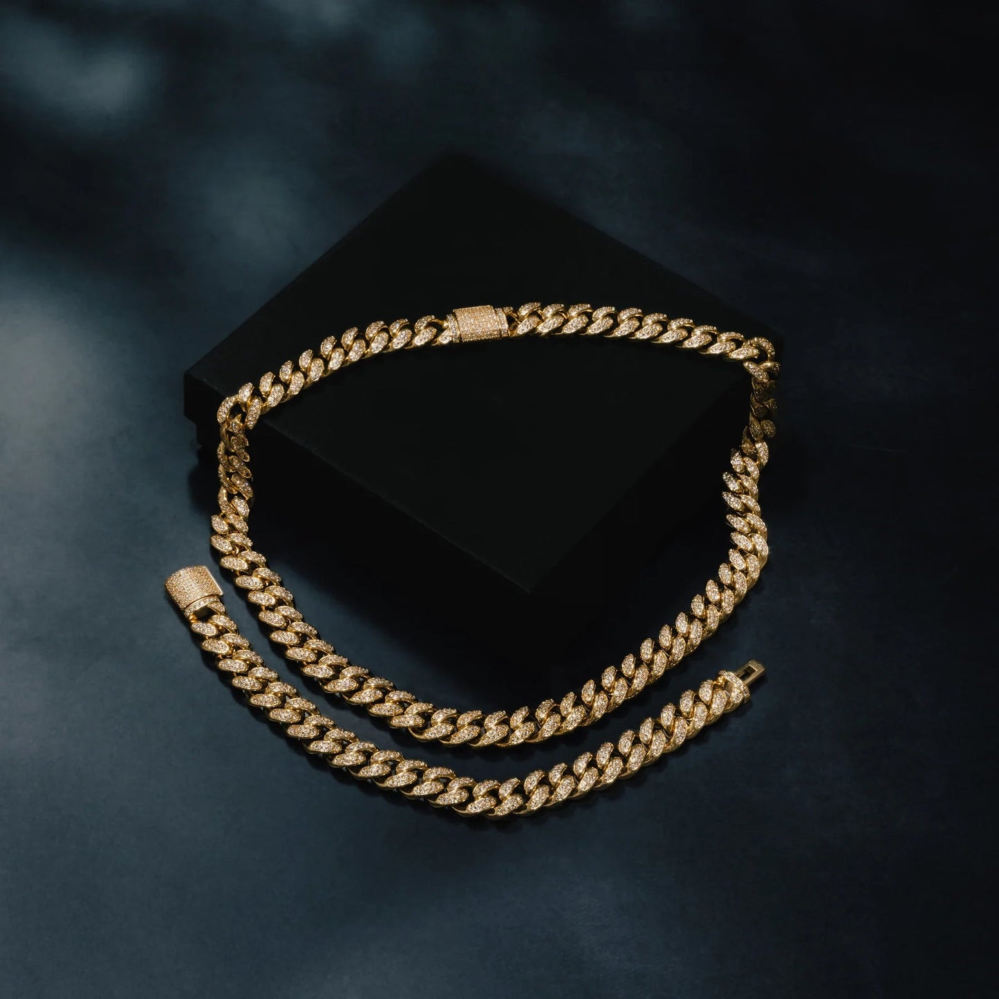 ICERIME 12mm Cuban Chain & Bracelet Bundle