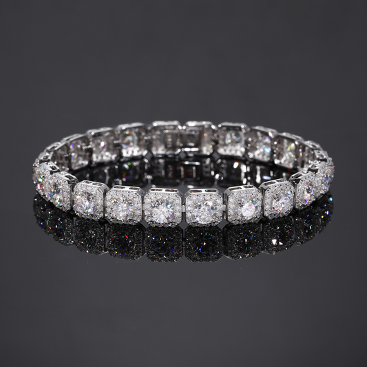 Ice Rime 8mm 925 Silver Mozzarella Bracelet