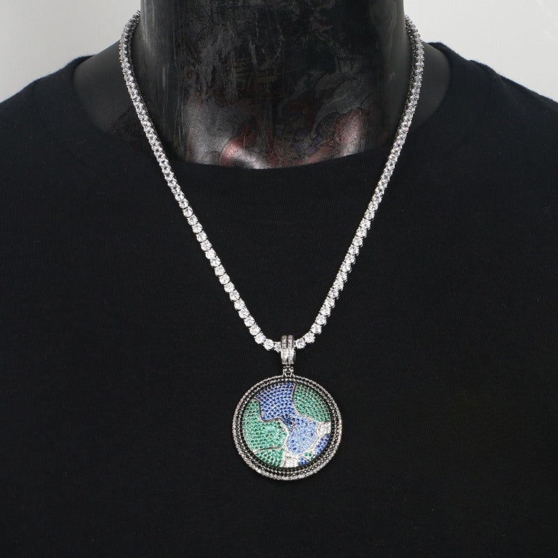 ICERIME S925 Pendant Colored Zircon Rotatable Turntable