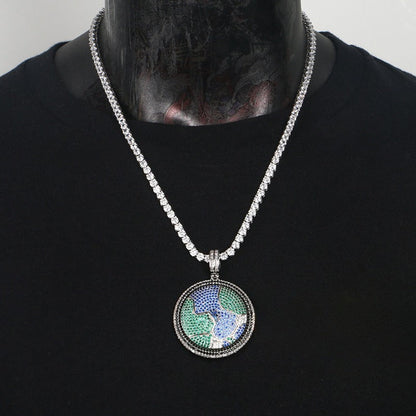 ICERIME S925 Pendant Colored Zircon Rotatable Turntable