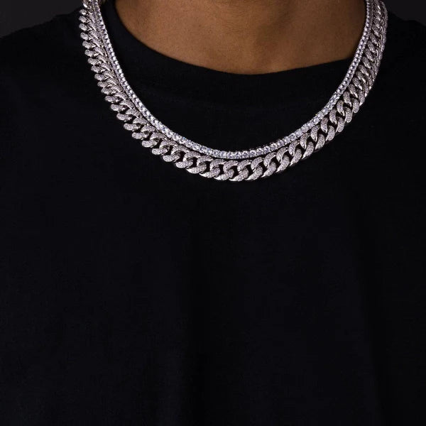 KINDLESA  20mm Cuban Chain & 5mm Tennis Chain Bundle (no reviews yet)