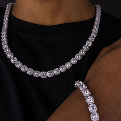 KINDLESA 10mm Tennis Chain & Bracelet Bundle