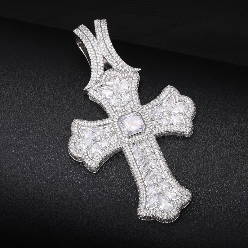 ICERIME   925 Sterling Silver Cross Pendant: Thin Religious Crucifix