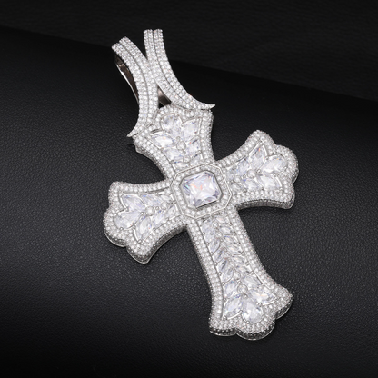 ICERIME   925 Sterling Silver Cross Pendant: Thin Religious Crucifix