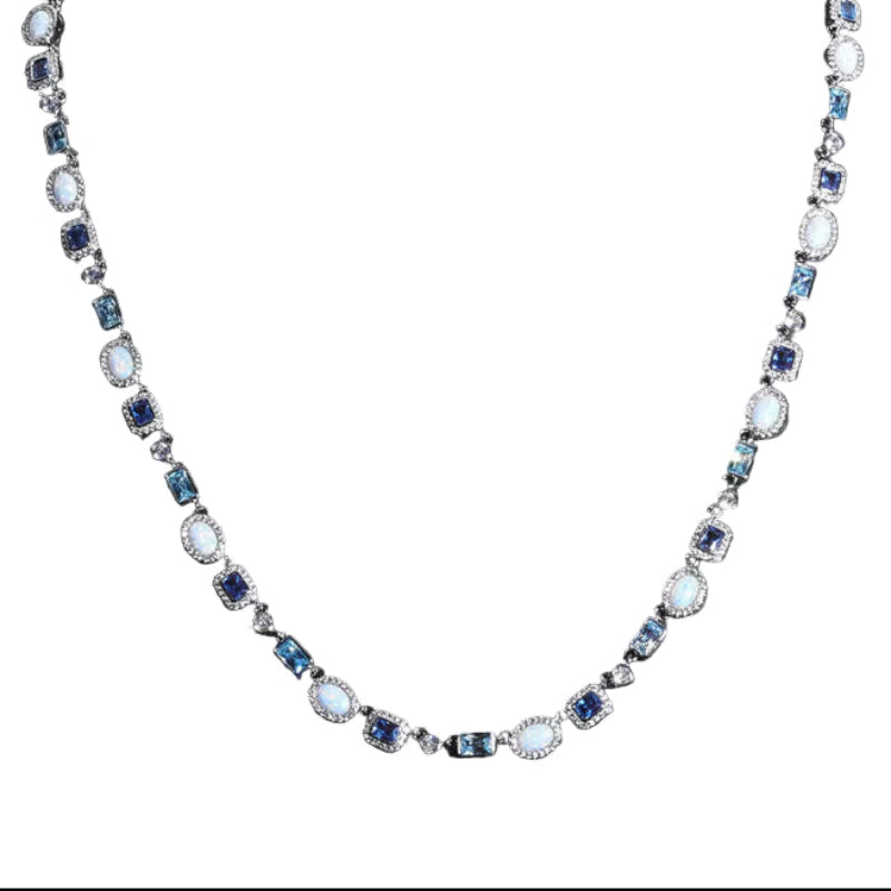6mm Geometric Gemstone CZ Diamond Necklace