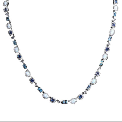 6mm Geometric Gemstone CZ Diamond Necklace