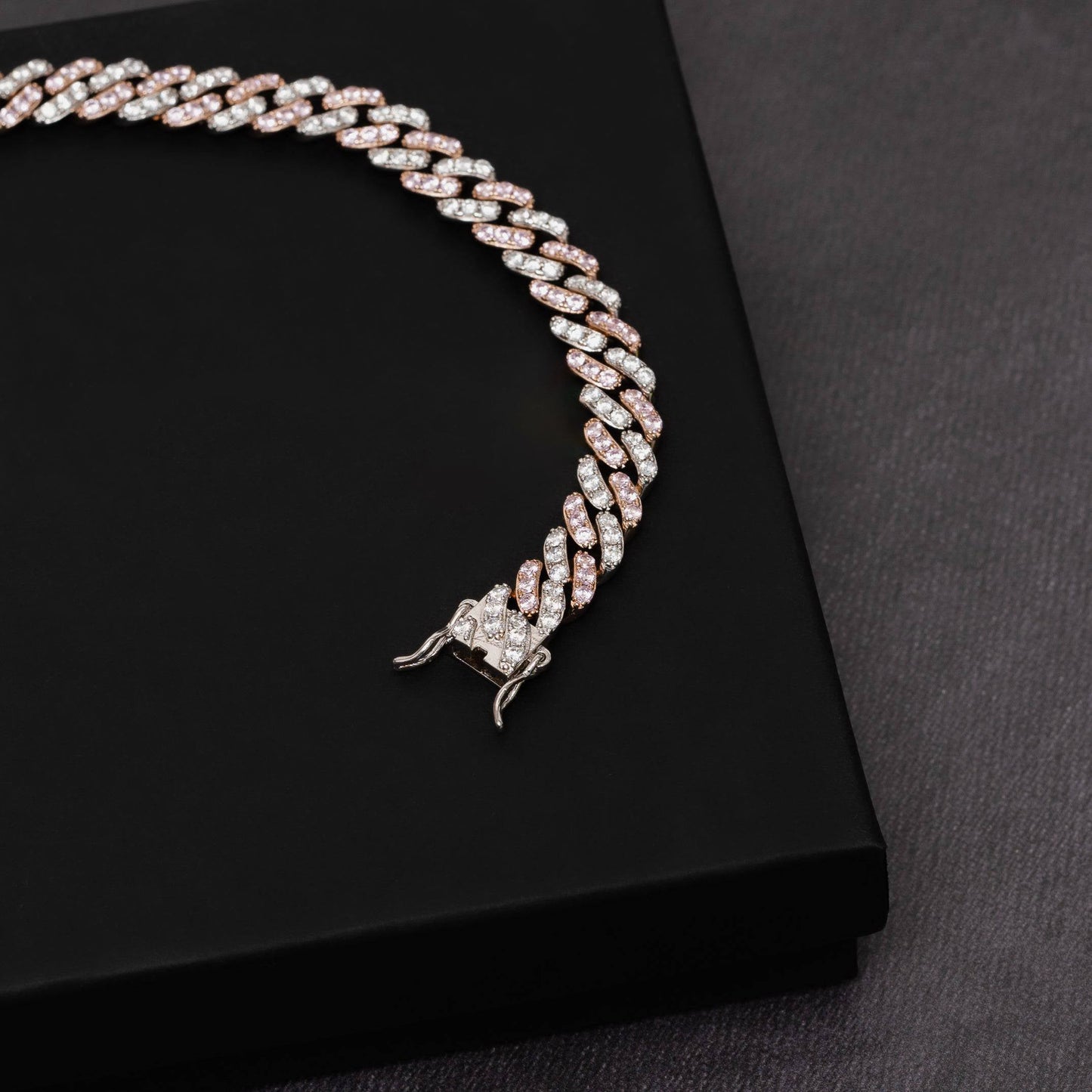 ICERIME 9mm Rose Gold Prong Bracelet