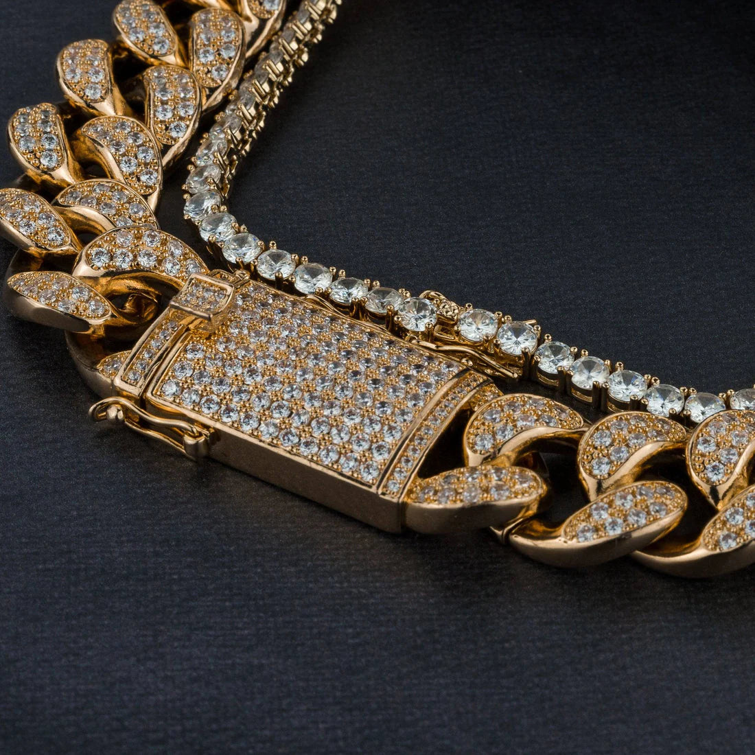 KINDLESA  20mm Cuban Chain & 5mm Tennis Chain Bundle (no reviews yet)