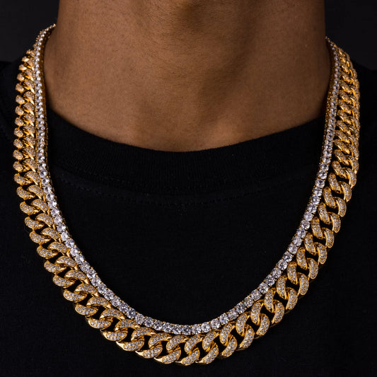 KINDLESA  20mm Cuban Chain & 5mm Tennis Chain Bundle (no reviews yet)