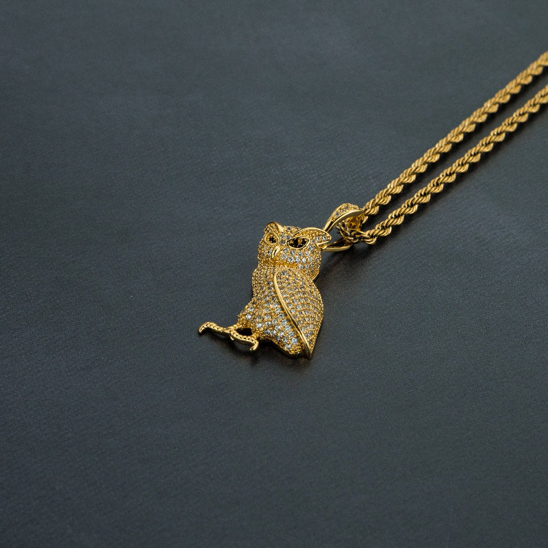 Iced Owl Pendant