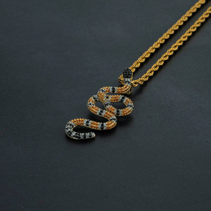 Iced Coral Snake Pendant