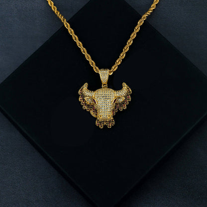 Iced Dripping Cow Pendant