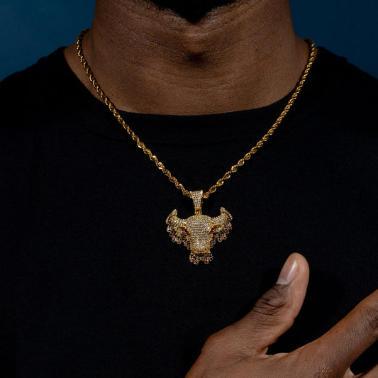 Iced Dripping Cow Pendant
