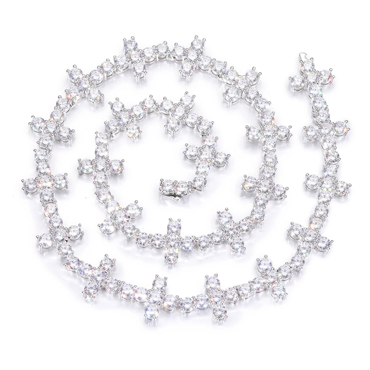 6mm Diamond Cross Tennis Necklace