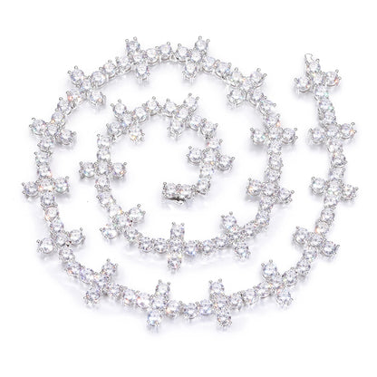 6mm Diamond Cross Tennis Necklace