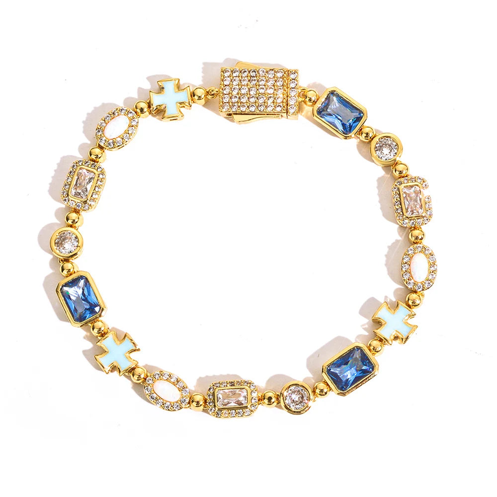 ICERIME 6mm Cross Bracelet