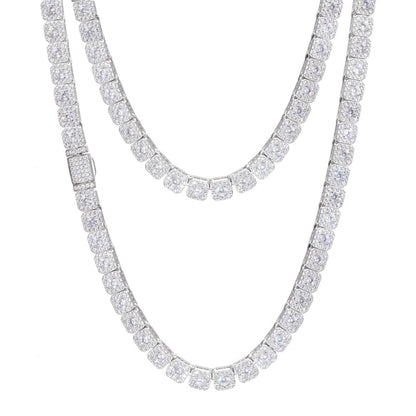 6mm 925 sterling silver ice crystal tennis chain
