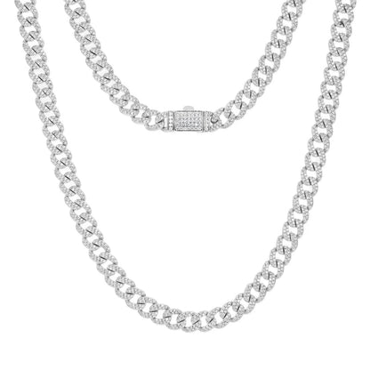 6mm gold-plated moissanite and diamond Cuban chain
