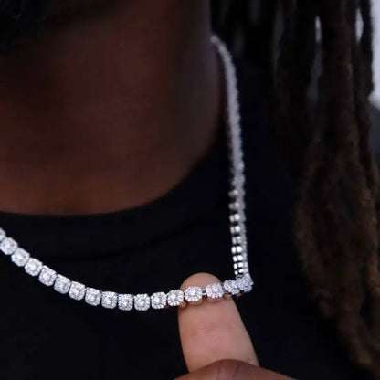 6mm 925 sterling silver ice crystal tennis chain