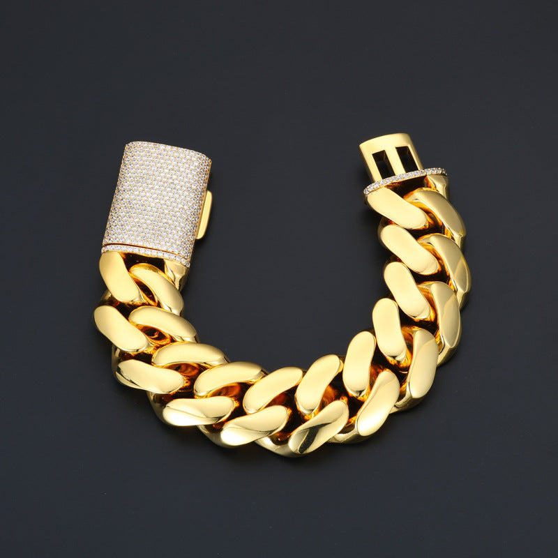 ICERIME 25MM wide 18K gold Cuban chain
