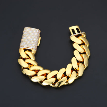 ICERIME 25MM wide 18K gold Cuban chain