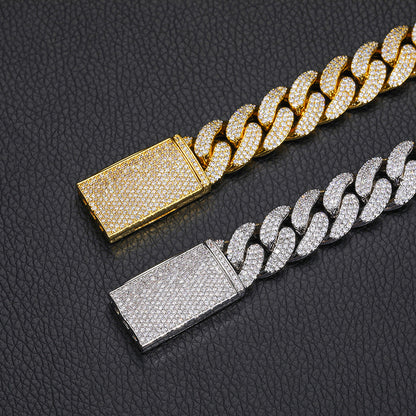 ICERIME 15mm Triple-Row Zircon Cuban Bracelet