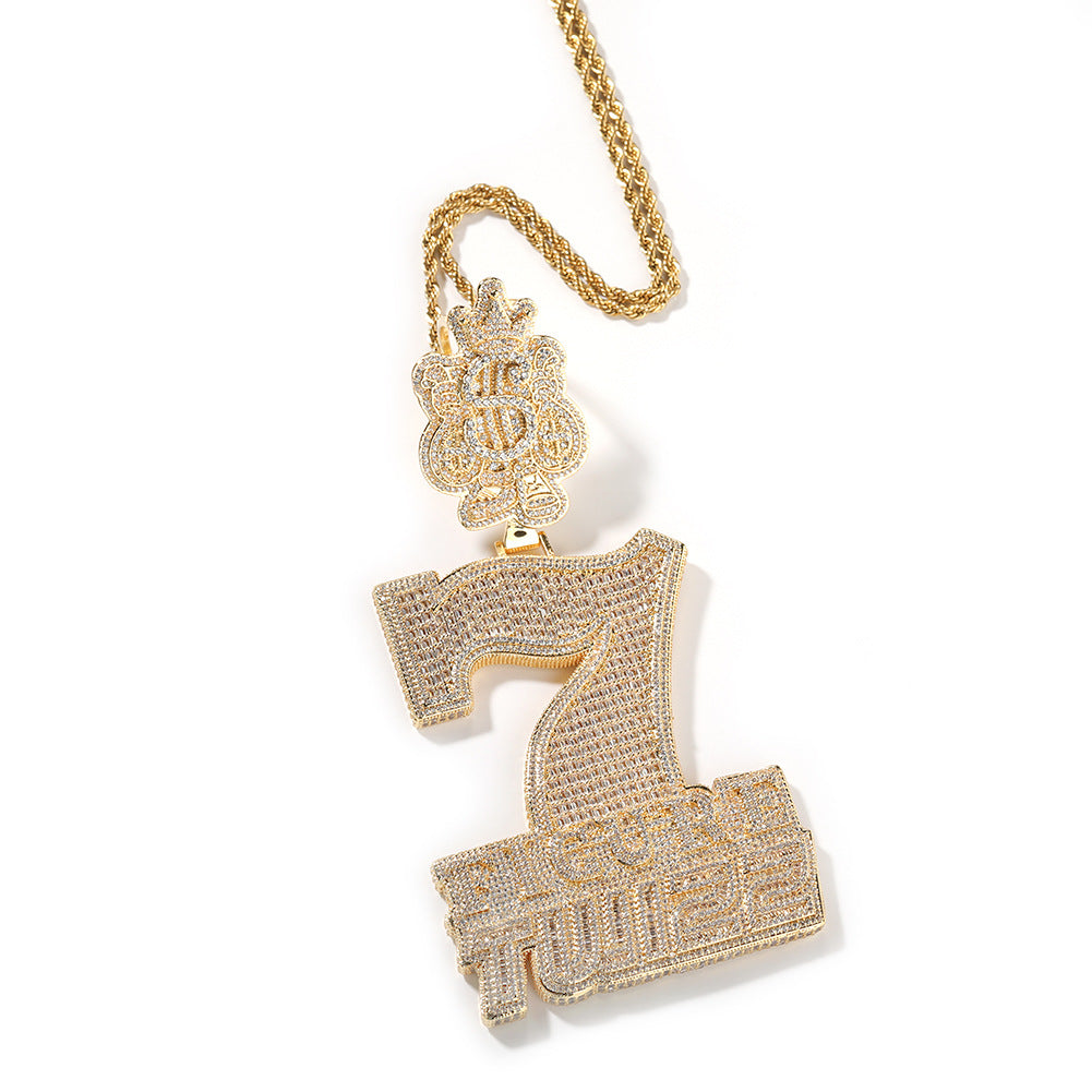 ICERIME number 7 letter pendant