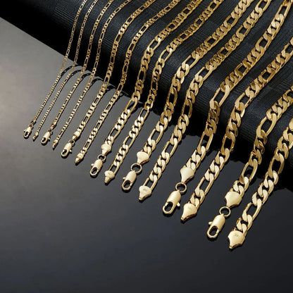 2-10mm Icerime 18k gold stainless steel chain