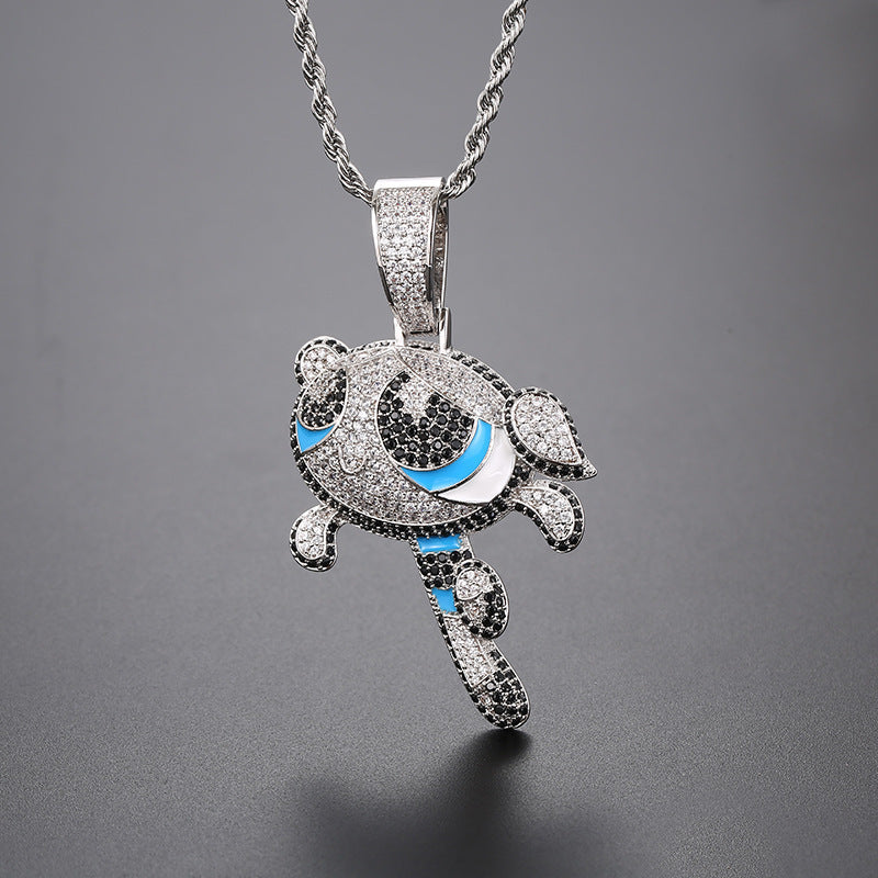 ICERIME cartoon solid pendant slightly inlaid with zircon