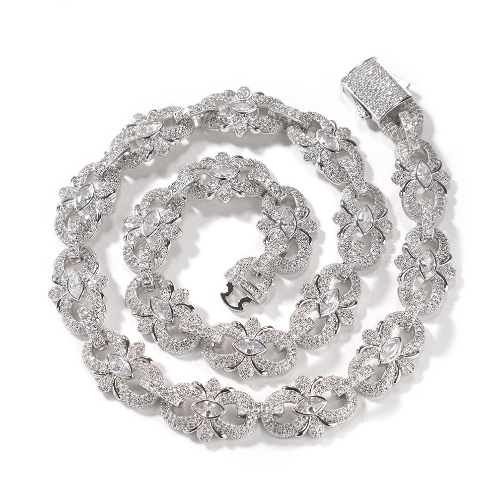 ICERIME 16mm horseshoe flower necklace