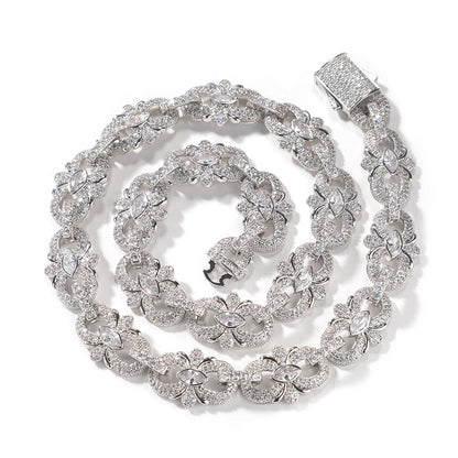 ICERIME 16mm horseshoe flower necklace