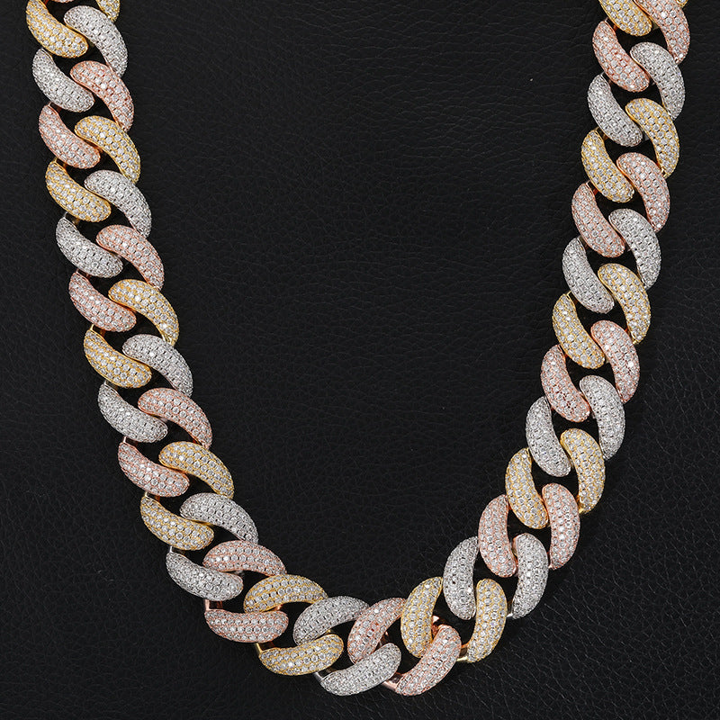 ICERIME 15mm moissanite S925 Cuban chain