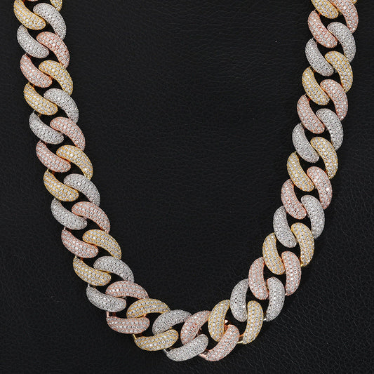 ICERIME 15mm moissanite S925 Cuban chain