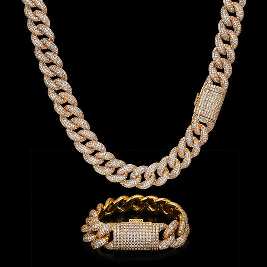 KINDLESA 20mm 4 rows full of zircon Miami Cuban chain