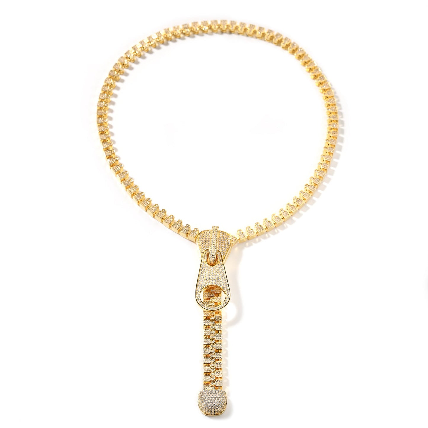 ICERIME 7mm geometric zipper necklace