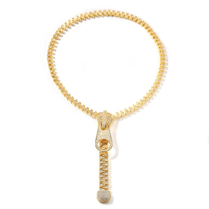 ICERIME 7mm geometric zipper necklace