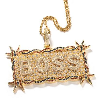 ICERIME rectangular military brand custom letter pendant