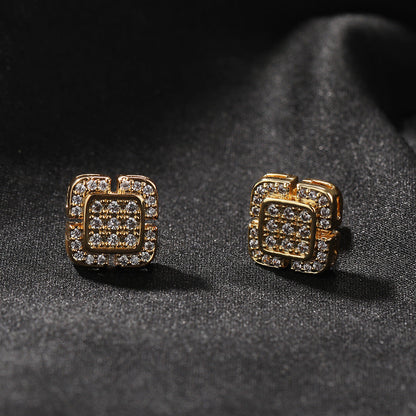 ICERIME Square cross stud earrings
