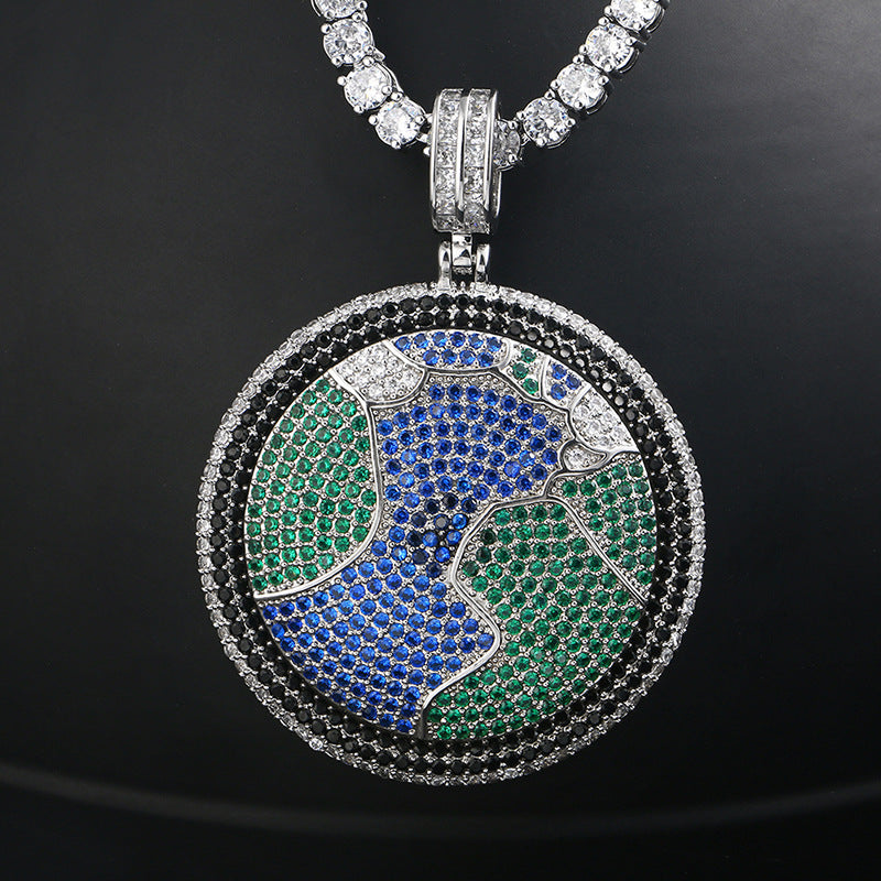 ICERIME S925 Pendant Colored Zircon Rotatable Turntable