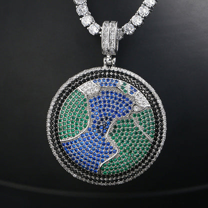 ICERIME S925 Pendant Colored Zircon Rotatable Turntable