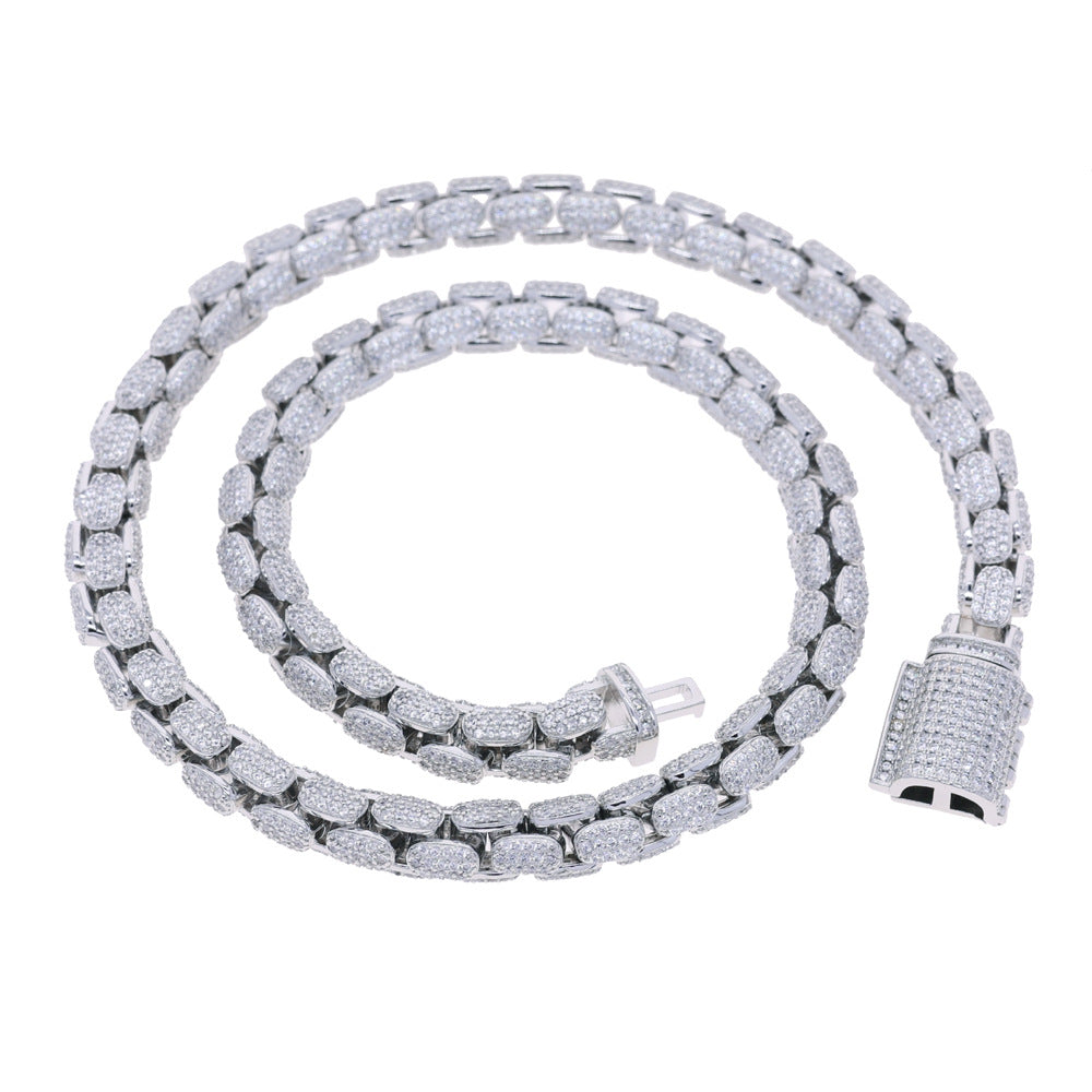 ICERIME 10mm horsewhip full diamond necklace ancient