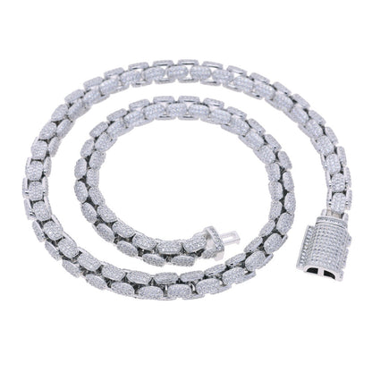 ICERIME 10mm horsewhip full diamond necklace ancient